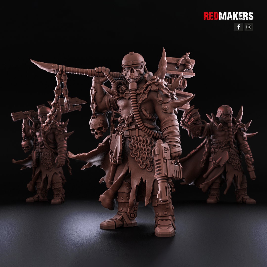 Red Makers Renegade Death Squad Lieutenant and Command Squad - Heretics (Custom Order) - product image 2 of 10