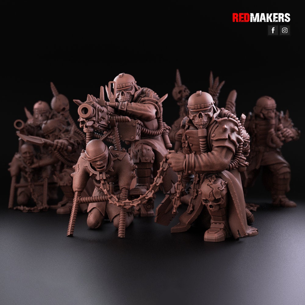 Red Makers Renegade Death Squad Heavy Weapon Teams x3 - Heretics (Custom Order) - product image 1 of 10
