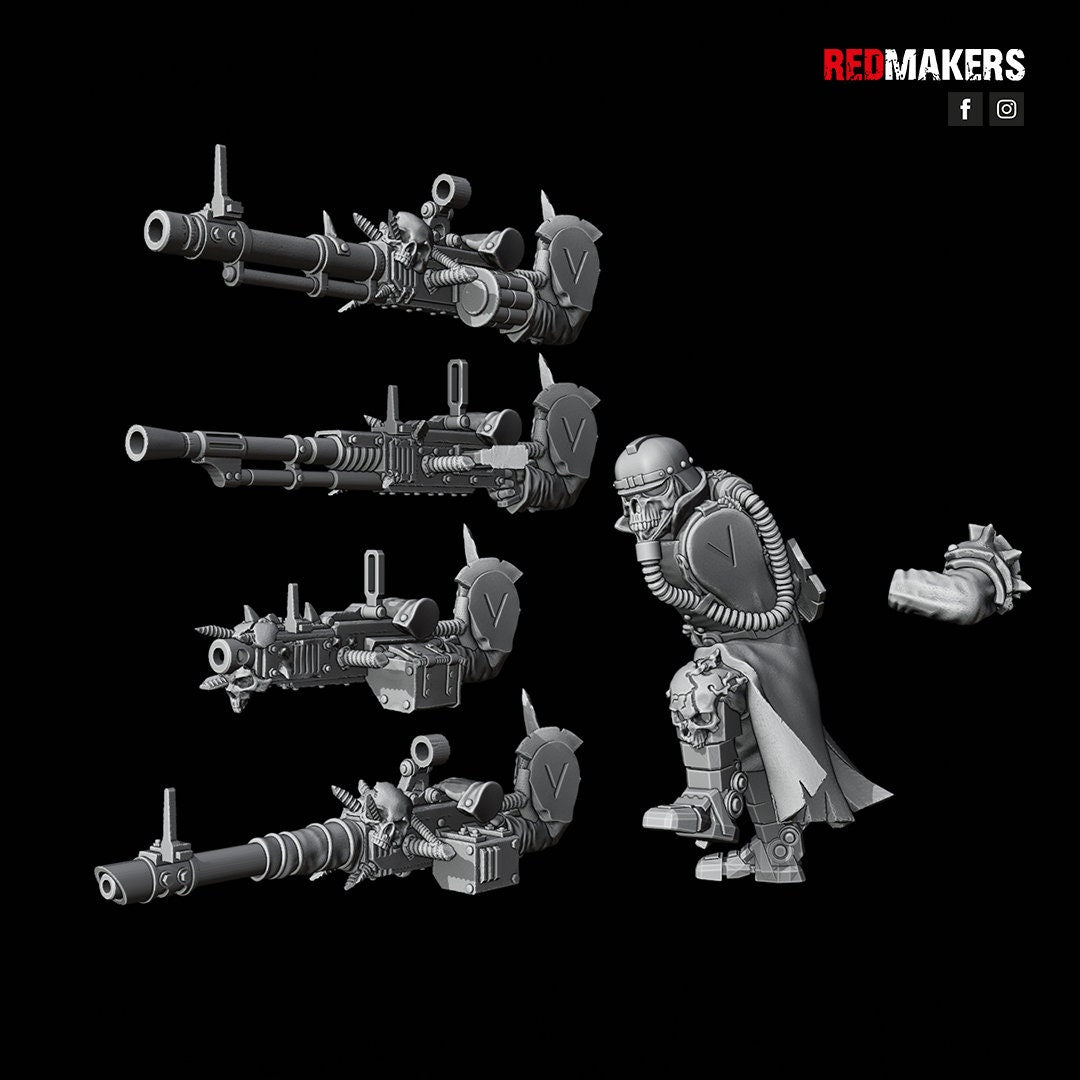 Red Makers Renegade Death Squad Heavy Weapon Teams x3 - Heretics (Custom Order) - product image 8 of 10