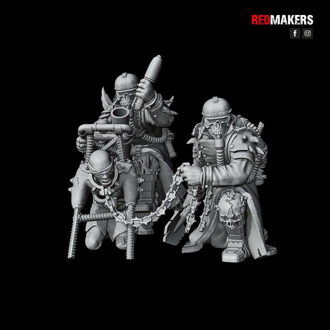 Red Makers Renegade Death Squad Heavy Weapon Teams x3 - Heretics (Custom Order) - product image 9 of 10