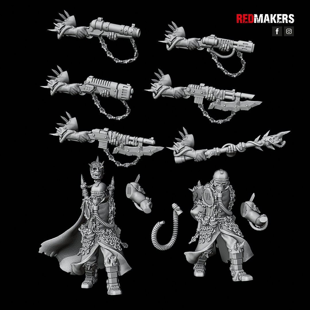 Red Makers Renegade Death Squad Lieutenant and Command Squad - Heretics (Custom Order) - product image 3 of 10