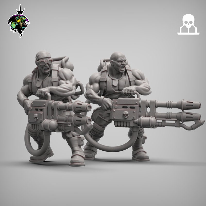 SpaceNam Heavy Flamethrower Team x2 - Reptilian Overlords (Custom Order) - product image