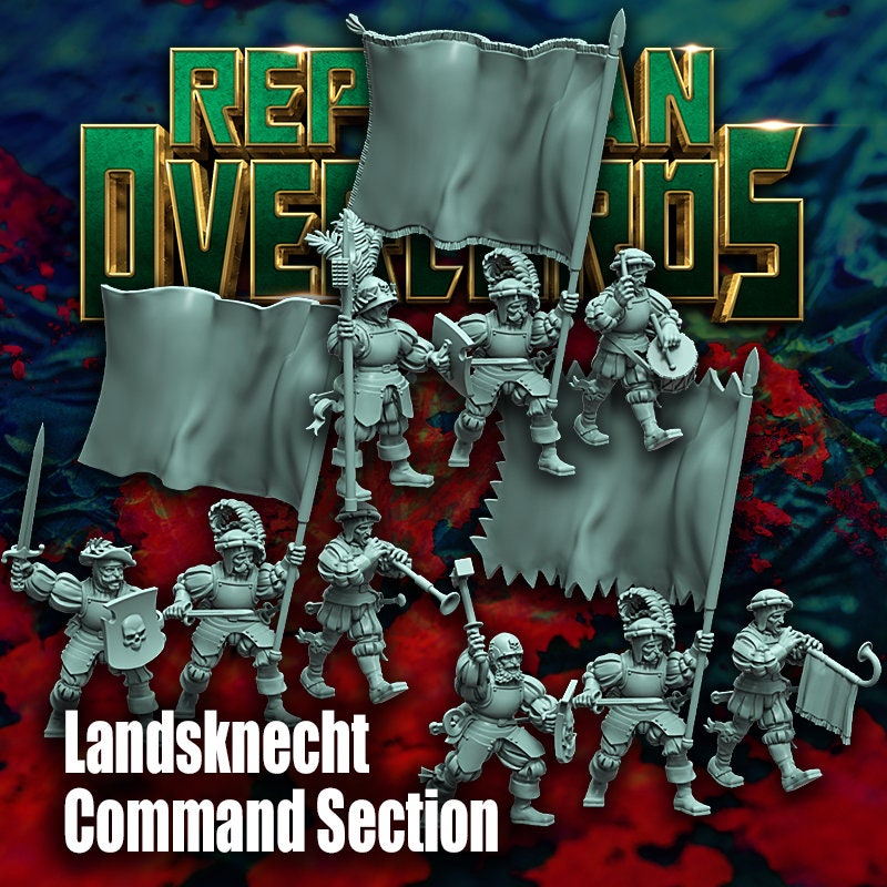 HRE Landsknecht Command x3 - Reptilian Overlords (Custom Order) - product image 1 of 7