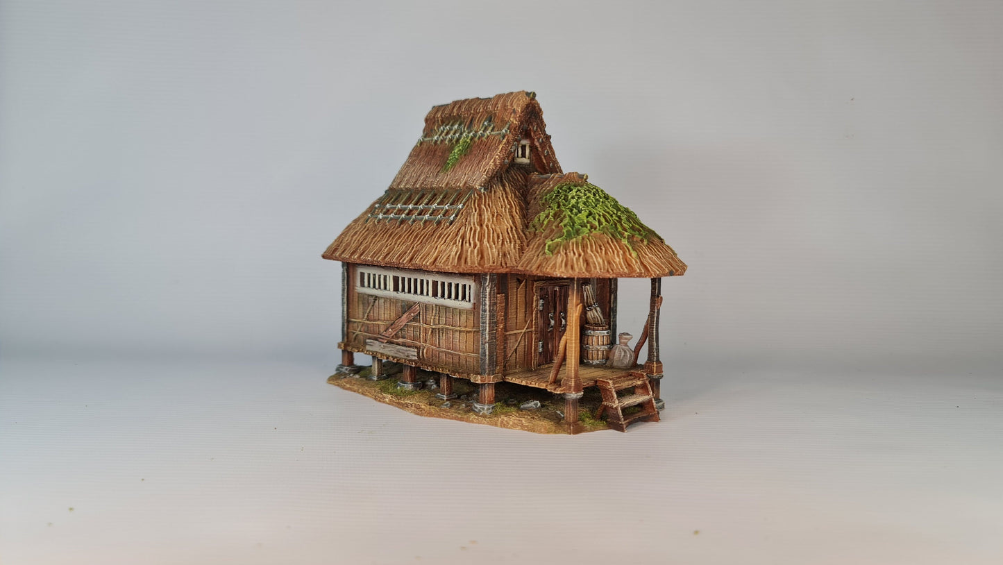 Nippon Saga Farm House One - Wargaming Terrain 28mm - Printed on FDM Bambu Lab X1 Carbon (Custom Order) - product image 2 of 10