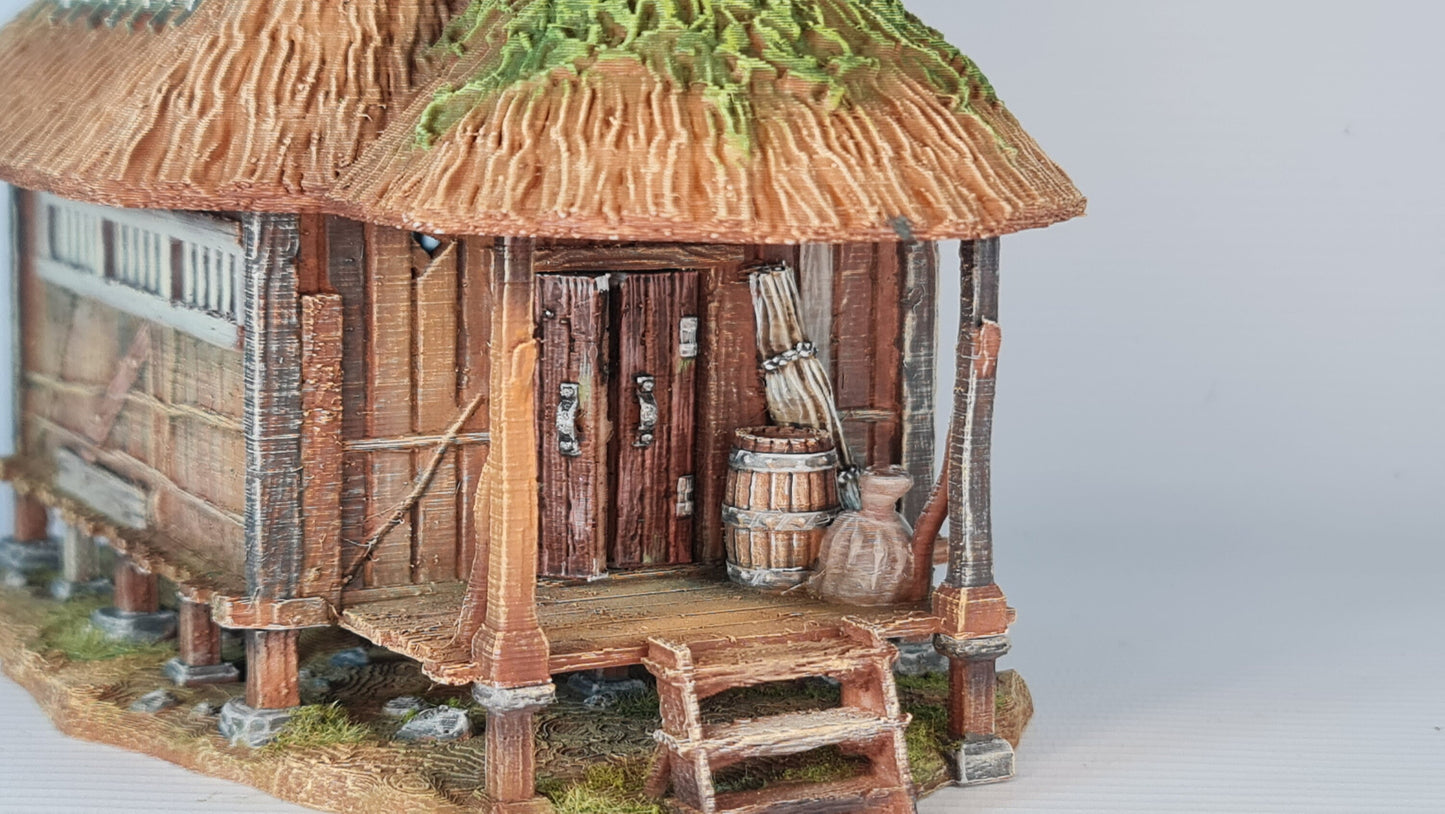 Nippon Saga Farm House One - Wargaming Terrain 28mm - Printed on FDM Bambu Lab X1 Carbon (Custom Order) - product image 3 of 10