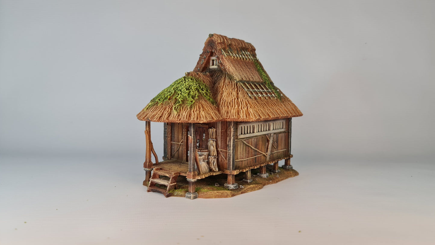 Nippon Saga Farm House One - Wargaming Terrain 28mm - Printed on FDM Bambu Lab X1 Carbon (Custom Order) - product image 1 of 10