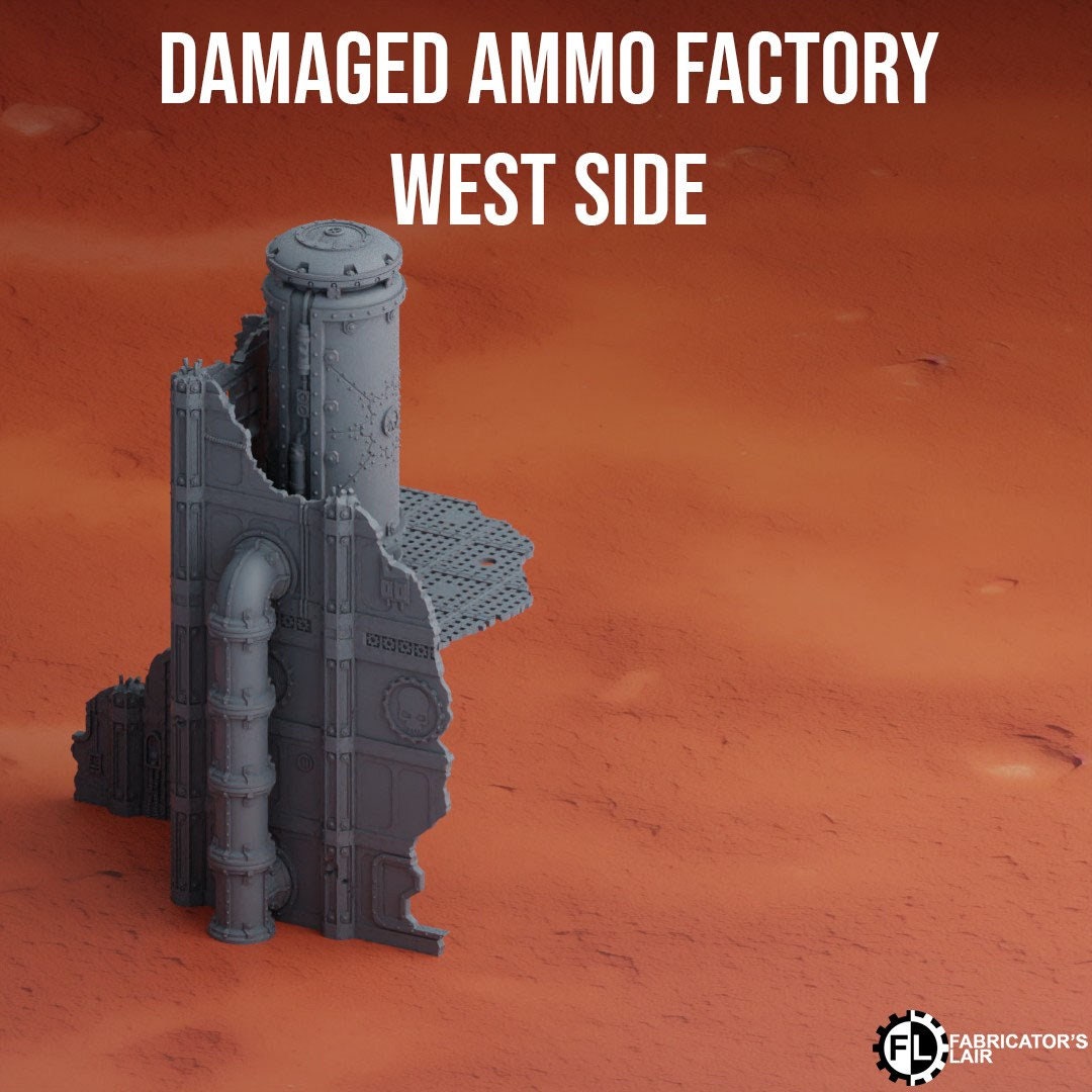 Damaged Ammo Factory Wargaming Terrain 28mm - Printed on FDM Bambu Lab X1 Carbon (Custom Order) - product image 3 of 4