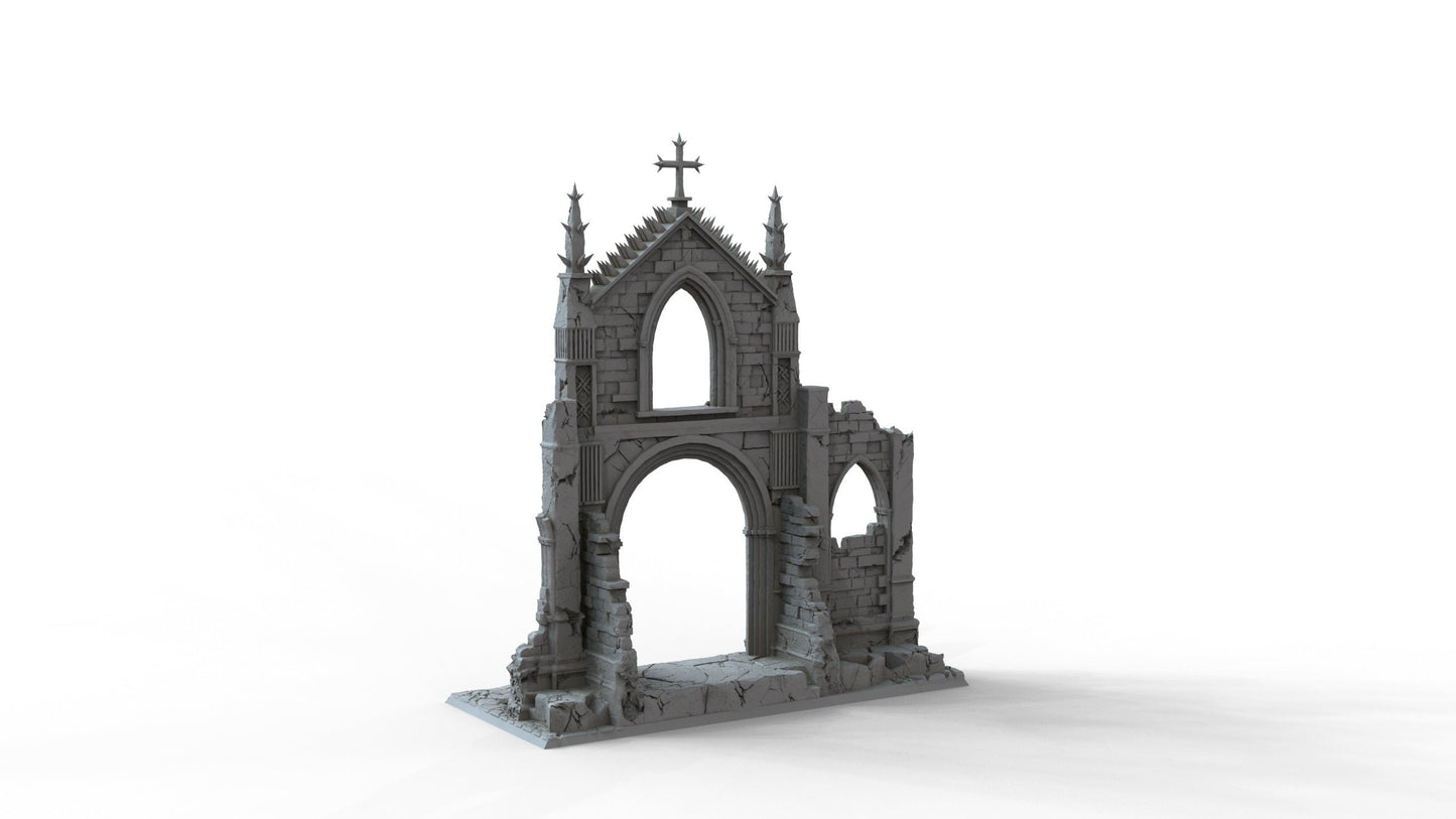 Gothic Ruins Set 3 Wargaming Terrain 28mm - Printed on FDM Bambu Lab X1 Carbon (Custom Order) - product image 4 of 5