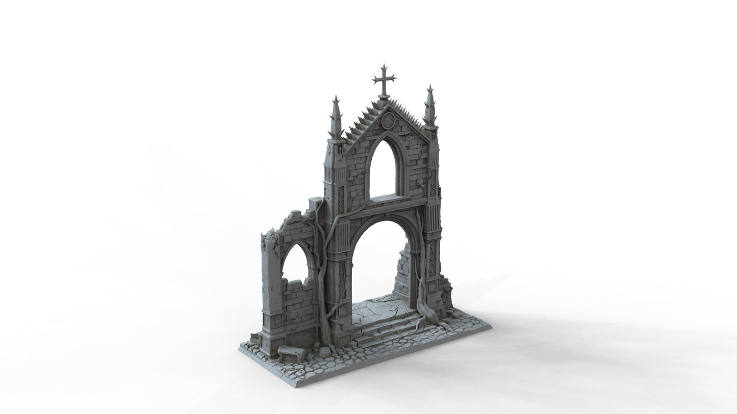 Gothic Ruins Set 3 Wargaming Terrain 28mm - Printed on FDM Bambu Lab X1 Carbon (Custom Order) - product image 1 of 5