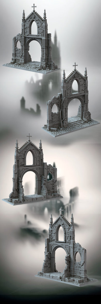 Gothic Ruins Set 3 Wargaming Terrain 28mm - Printed on FDM Bambu Lab X1 Carbon (Custom Order) - product image 2 of 5