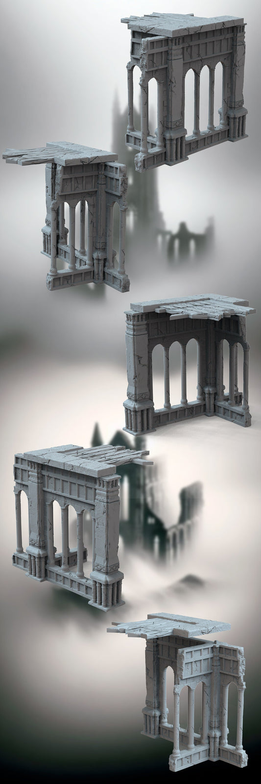 Gothic Ruins Set 5 Wargaming Terrain 28mm - Printed on FDM Bambu Lab X1 Carbon (Custom Order) - product image 1 of 7