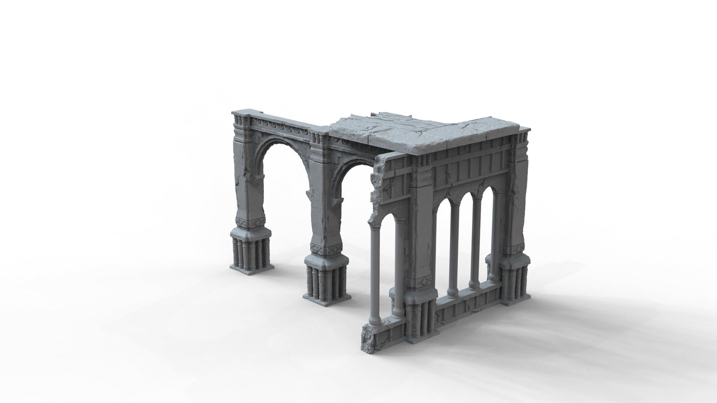 Gothic Ruins Set 6 Wargaming Terrain 28mm - Printed on FDM Bambu Lab X1 Carbon (Custom Order) - product image 1 of 6