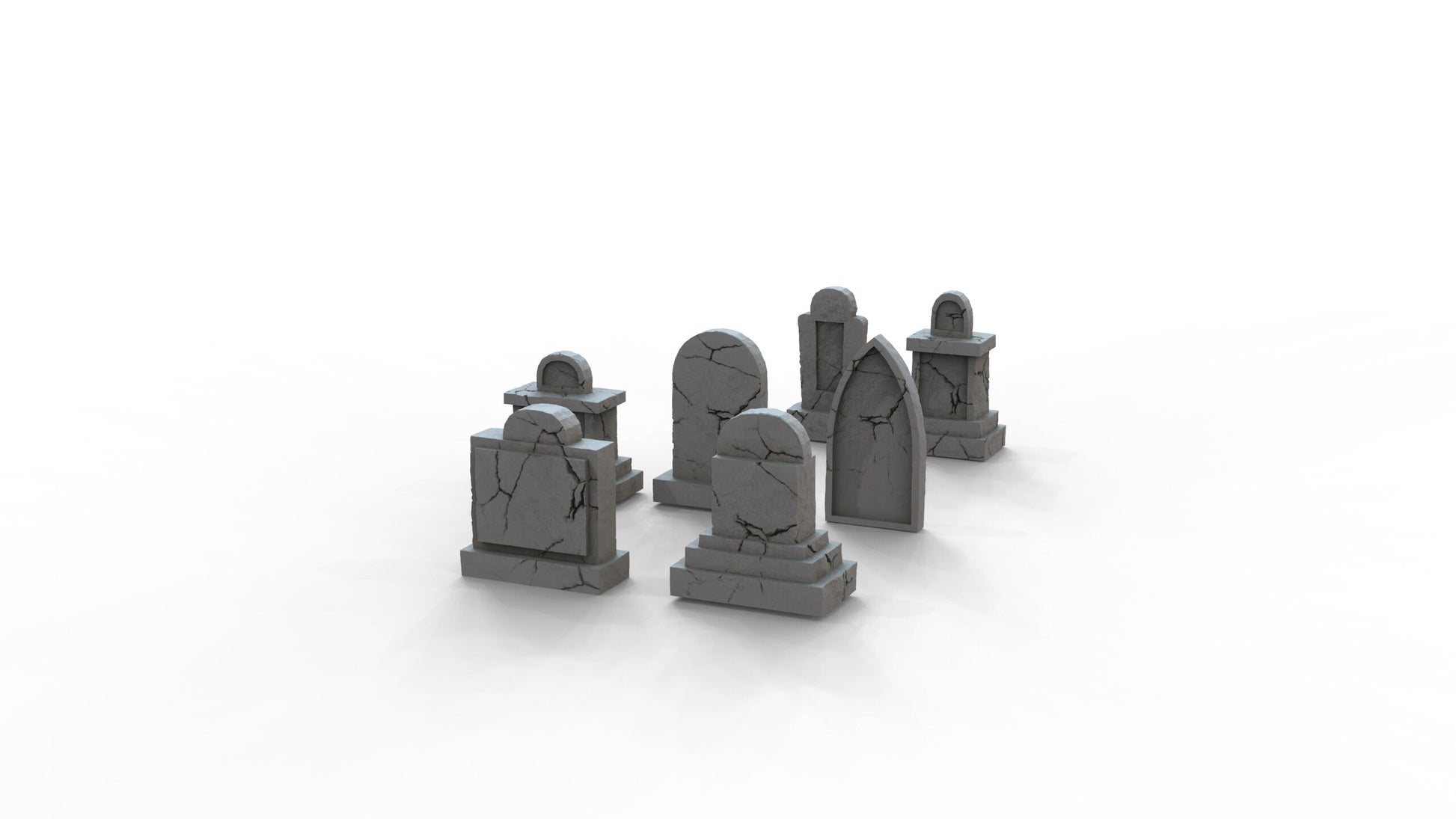 Gothic Ruins Grave Stones x7 Wargaming Terrain 28mm - Printed on FDM Bambu Lab X1 Carbon (Custom Order) - product image