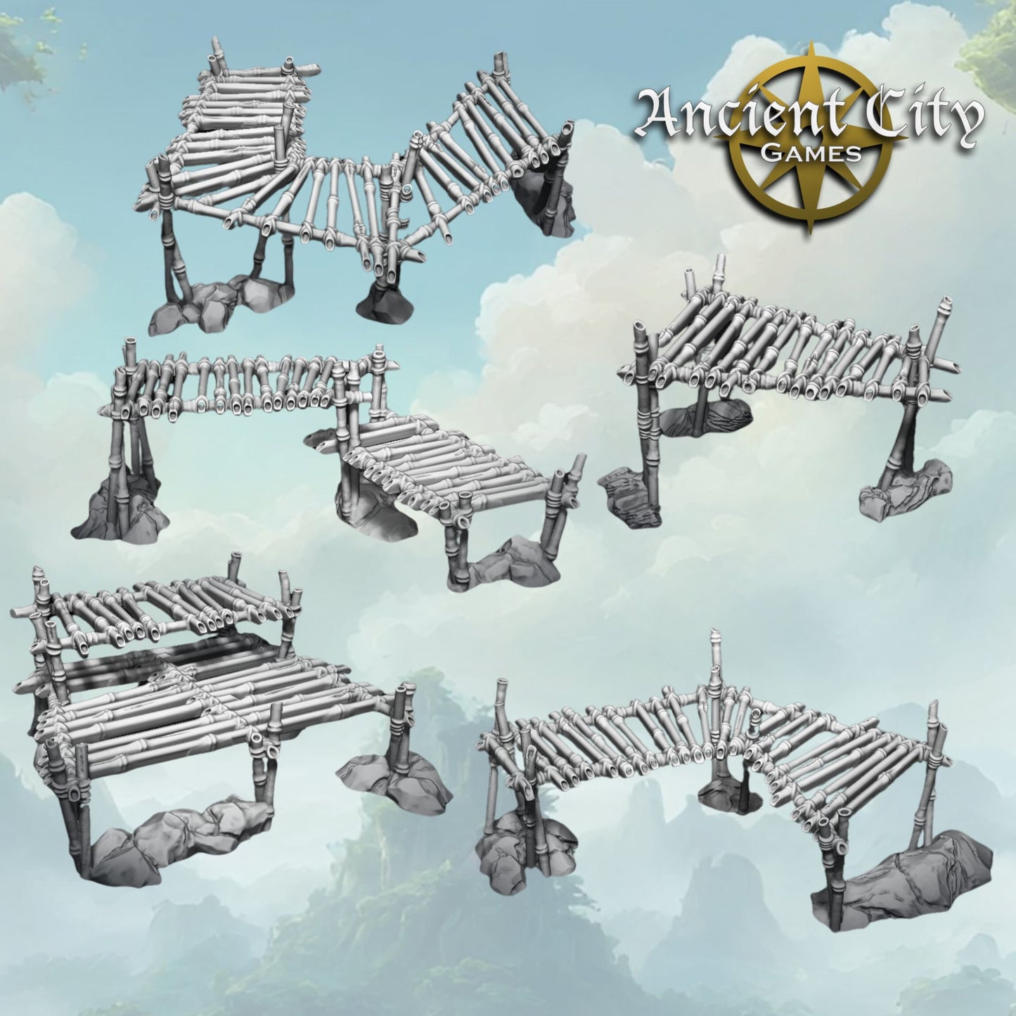 Enchanted Isles Platforms x5 Wargaming Terrain 28mm-32mm - Printed on FDM Bambu Lab X1 Carbon (Custom Order) - product image