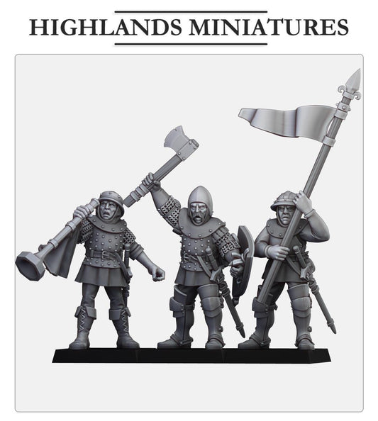 Highland Miniatures Gallia Shooters Command Group x3 - Fantasy / D&D (Custom Order) - product image 1 of 2