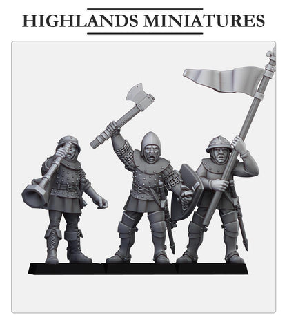 Highland Miniatures Gallia Shooters Command Group x3 - Fantasy / D&D (Custom Order) - product image 2 of 2
