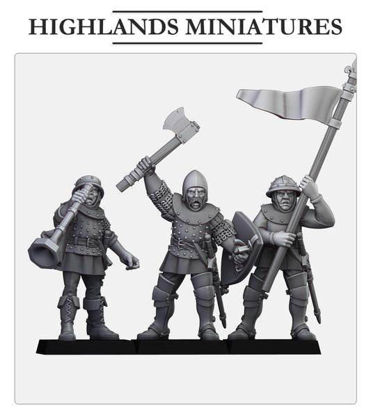 Highland Miniatures Gallia Shooters Command Group x3 - Fantasy / D&D (Custom Order) - product image 2 of 2