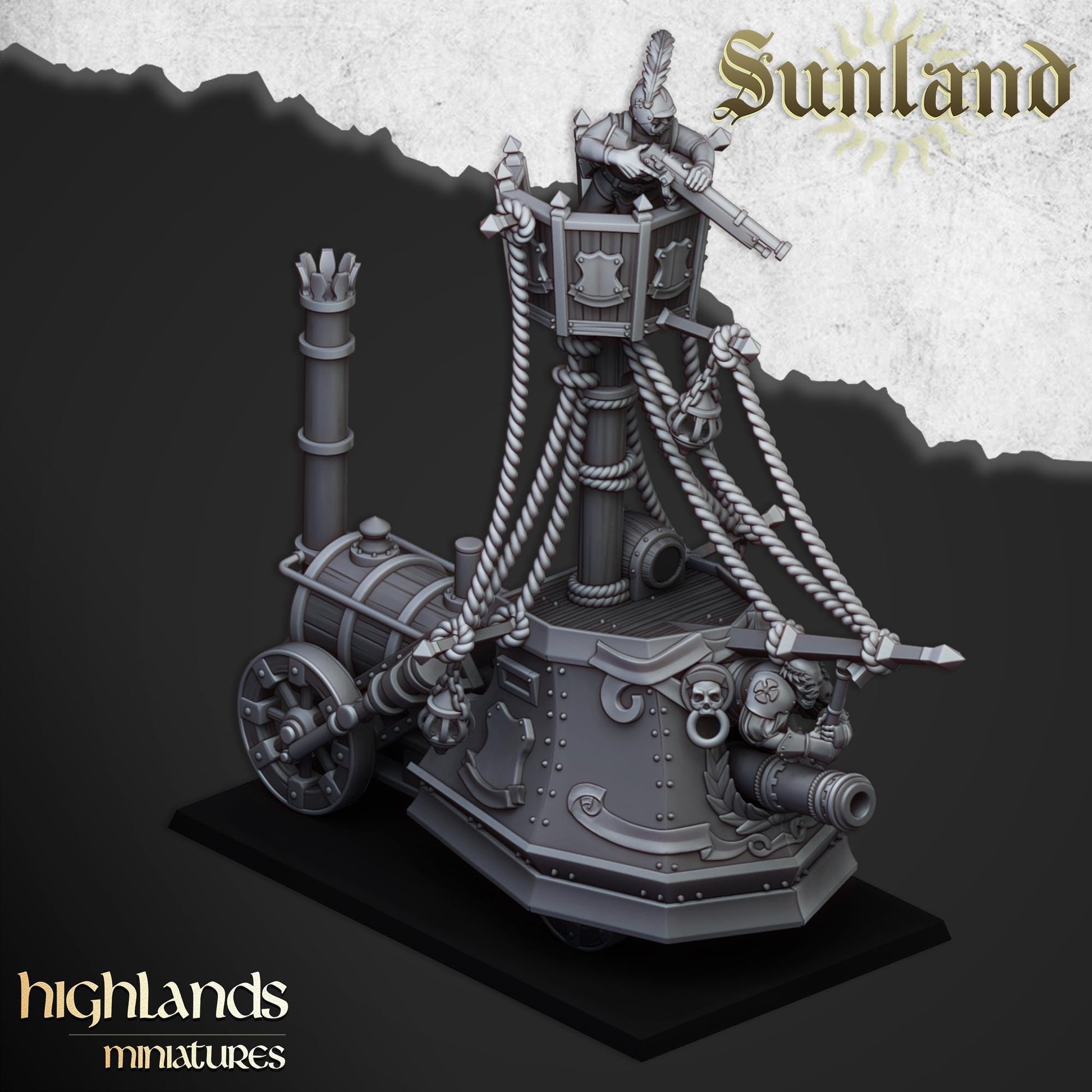 Highland Miniatures Sunland Ironclad Landship - Fantasy / D&D (Custom Order) - product image 1 of 5