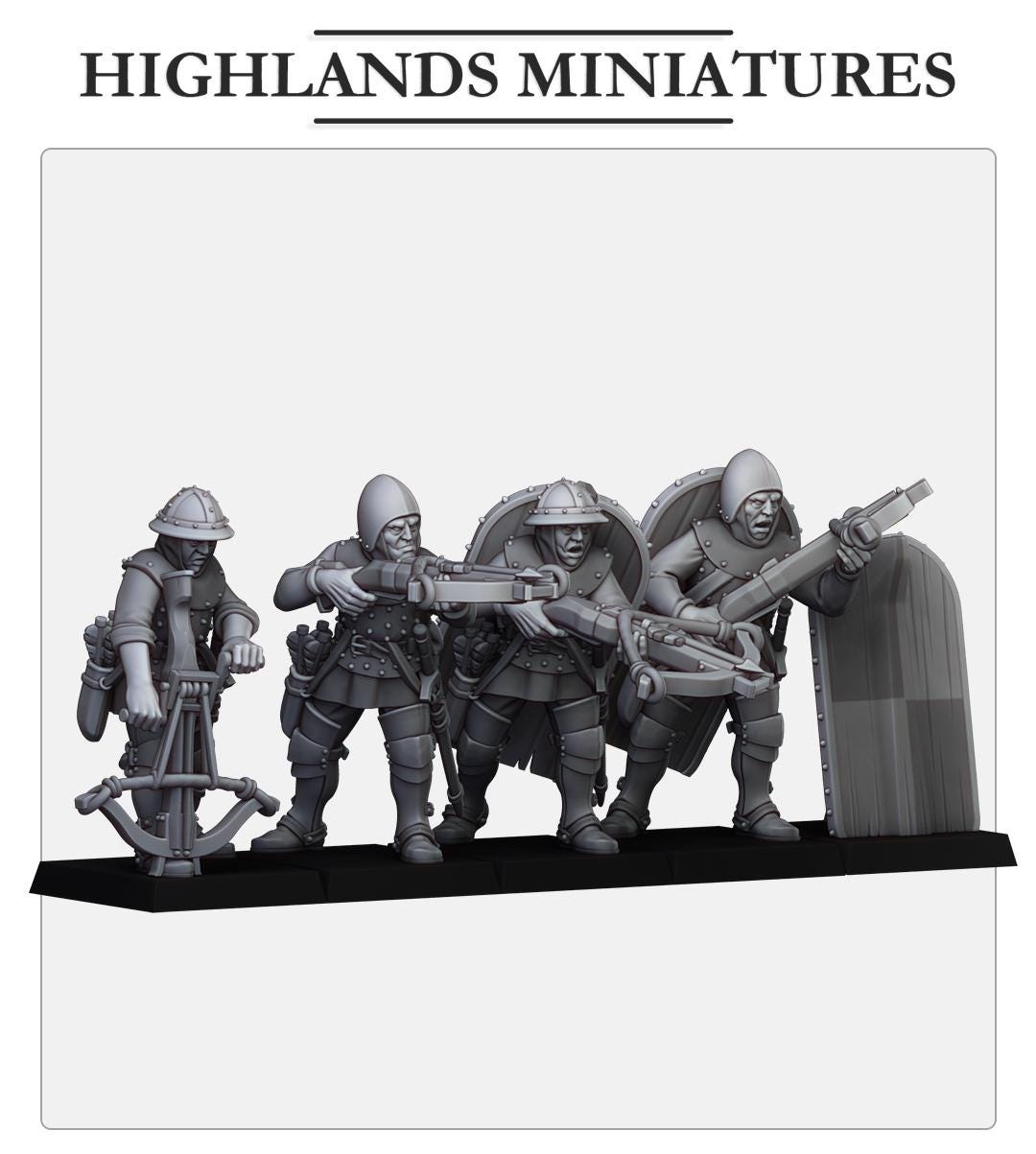 Highland Miniatures Gallia Shooters Crossbowmen x4 - Fantasy / D&D (Custom Order) - product image 2 of 3