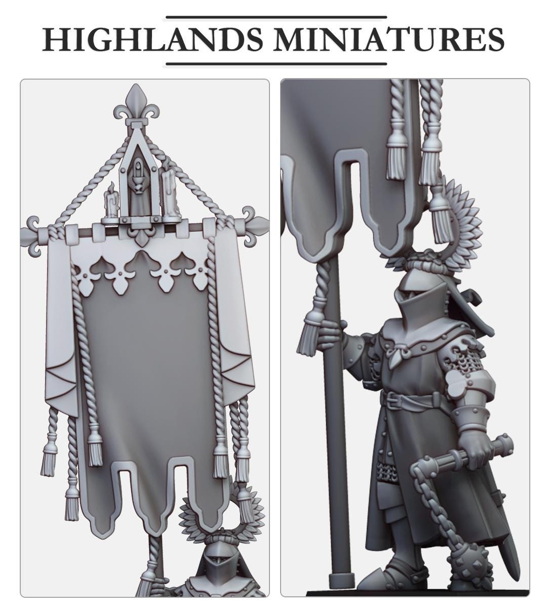Highland Miniatures Gallia Battle Standard Bearers - Fantasy / D&D (Custom Order) - product image 2 of 4