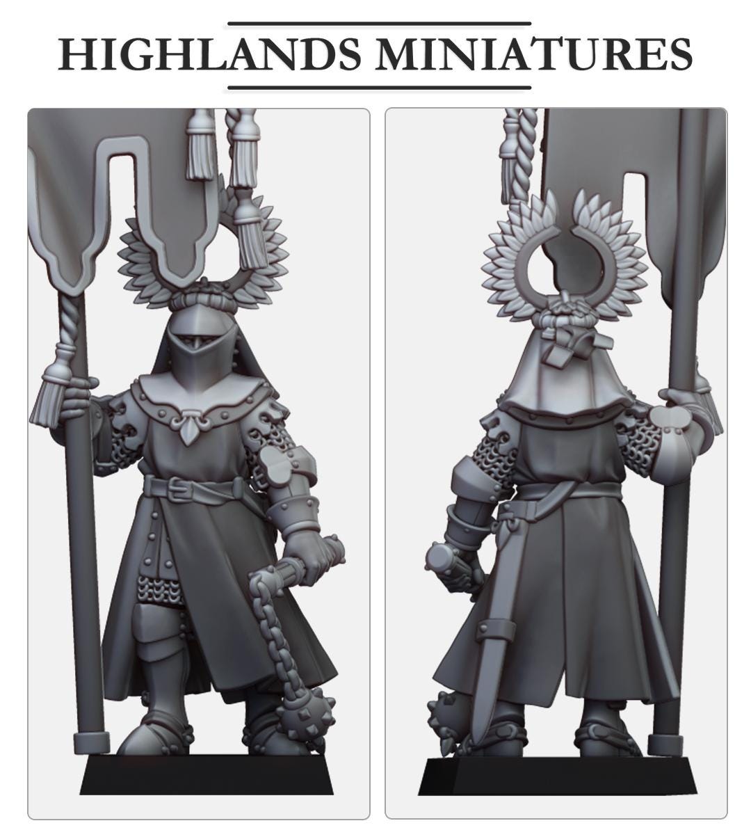 Highland Miniatures Gallia Battle Standard Bearers - Fantasy / D&D (Custom Order) - product image 1 of 4