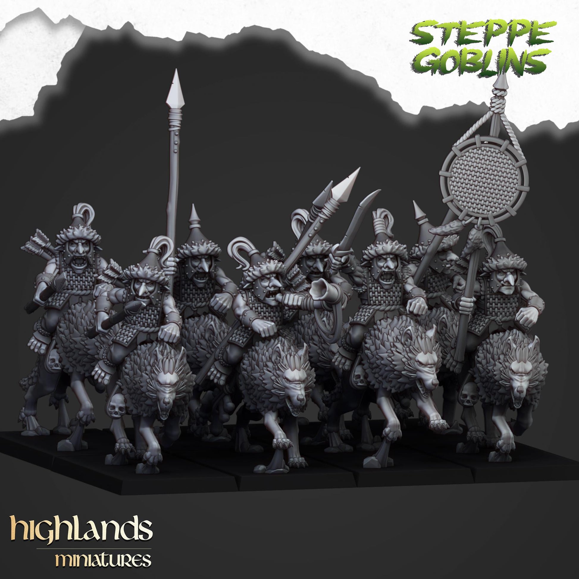 Highland Miniatures Mounted Steppe Goblins - Fantasy / D&D (Custom Order) - product image 1 of 2