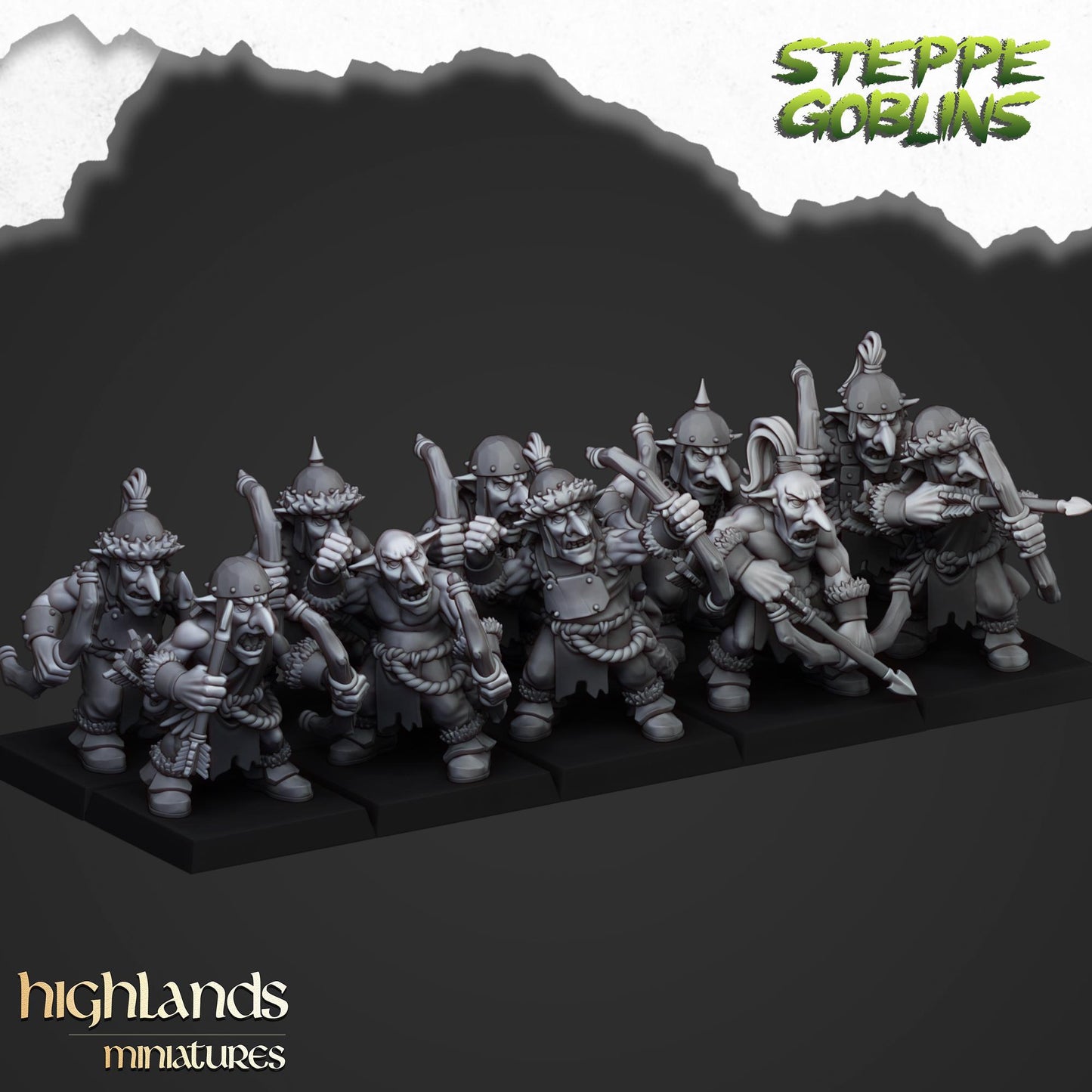 Highland Miniatures Steppe Goblin with bows - Fantasy / D&D (Custom Order) - product image