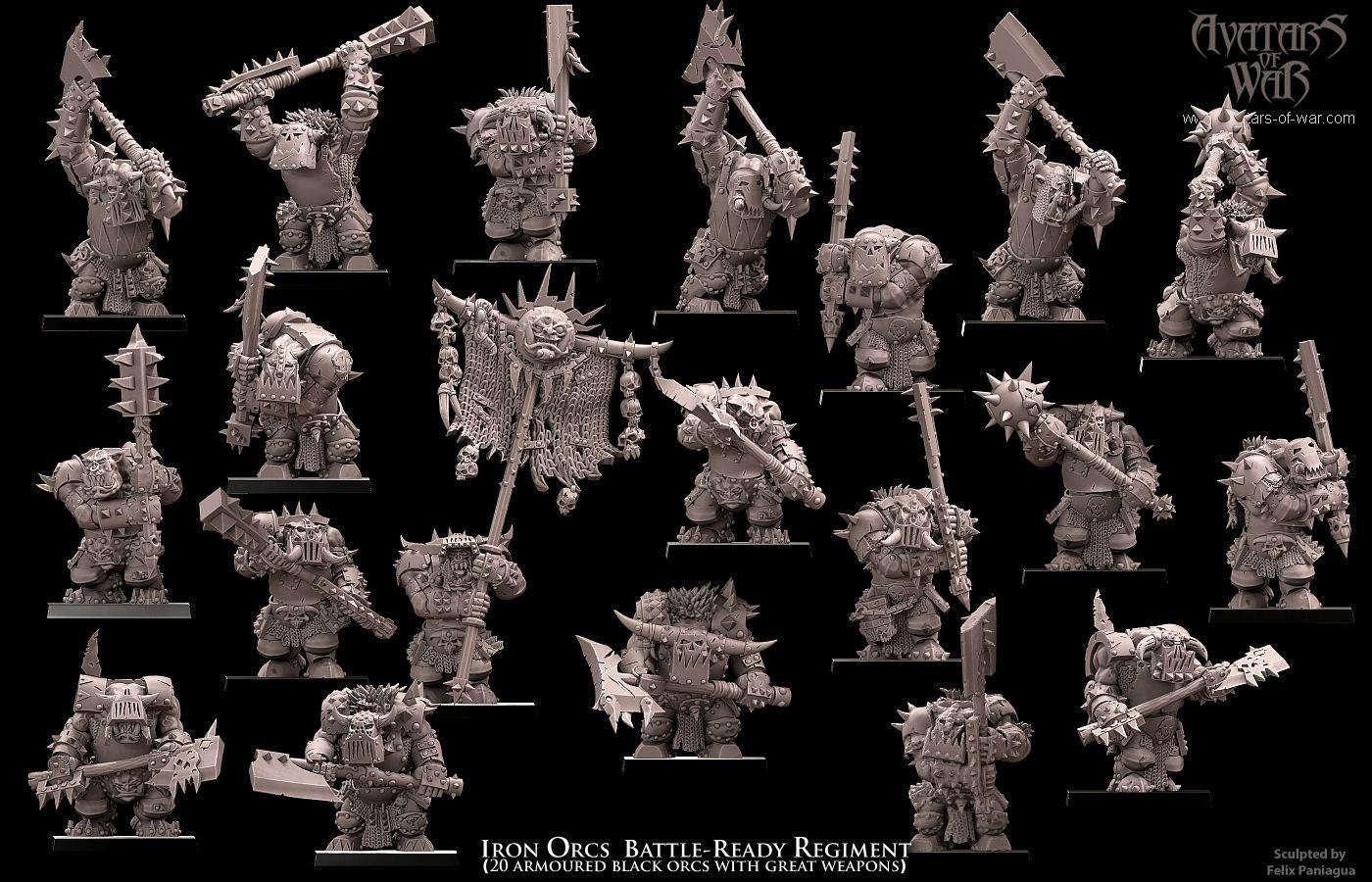 Avatars of War Iron Orcs Great Weapons Regiment - Fantasy / D&D (Custom Order) - product image 1 of 5