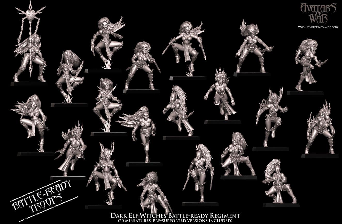 Avatars of War Dark Elf Witches - Fantasy / D&D (Custom Order) - product image 1 of 3
