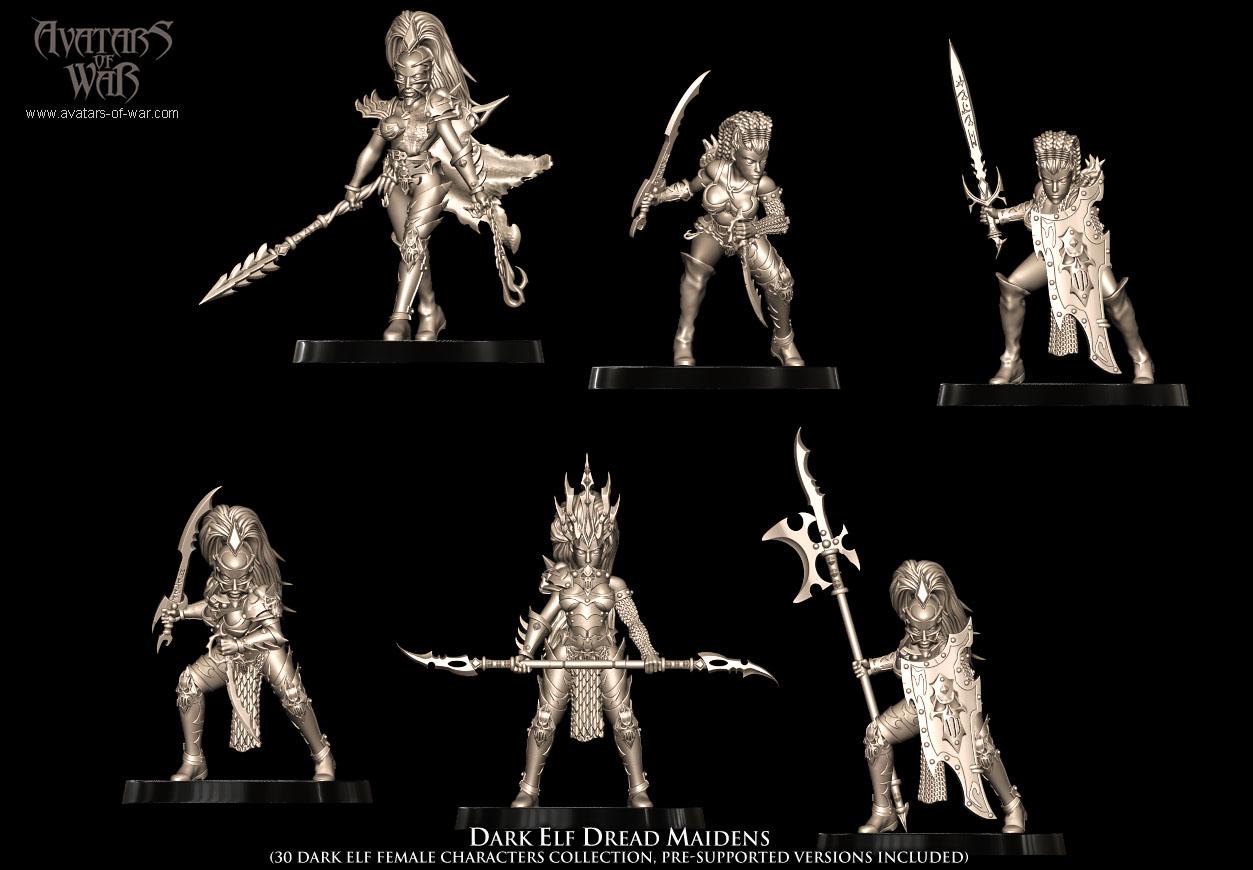 Avatars of War Dark Elf Dread Maidens - Fantasy / D&D (Custom Order) - product image 3 of 6