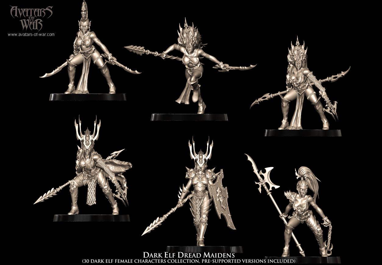 Avatars of War Dark Elf Dread Maidens - Fantasy / D&D (Custom Order) - product image 5 of 6