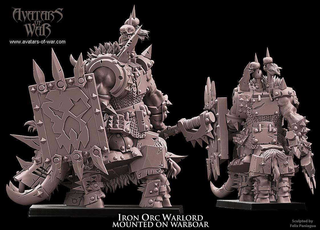 Avatars of War Iron Orc Warlord on Warboar - Fantasy / D&D (Custom Order) - product image 2 of 2