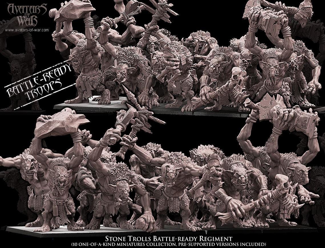 Avatars of War Stone Trolls - Fantasy / D&D (Custom Order) - product image 1 of 4