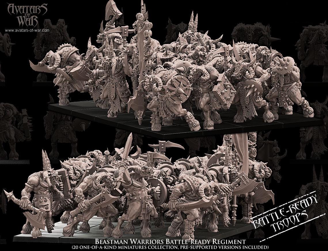 Avatars of War Beastman Warriors - Fantasy / D&D (Custom Order) - product image 2 of 5
