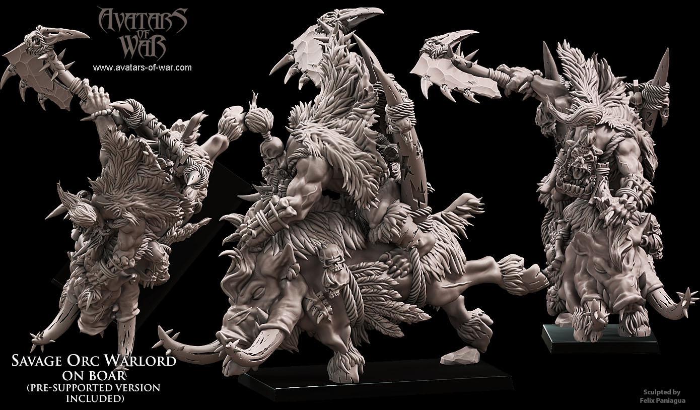 Avatars of War Savage Orc Warlord on Boar - Fantasy / D&D (Custom Order) - product image 3 of 3