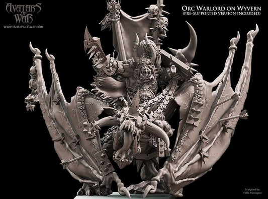Avatars of War Orc Warlord mounted on Wyvern - Fantasy / D&D (Custom Order) - product image 2 of 4