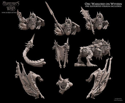 Avatars of War Orc Warlord mounted on Wyvern - Fantasy / D&D (Custom Order) - product image 4 of 4