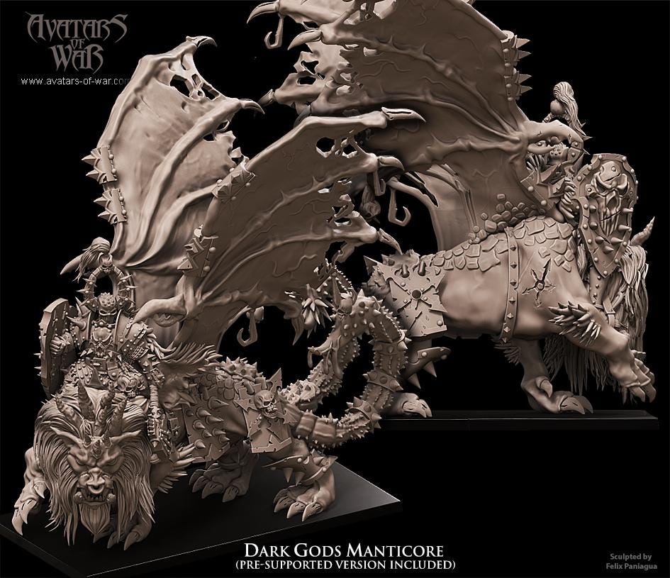 Avatars of War Lord of Wrath on Manticore - Fantasy / D&D (Custom Order) - product image 2 of 2