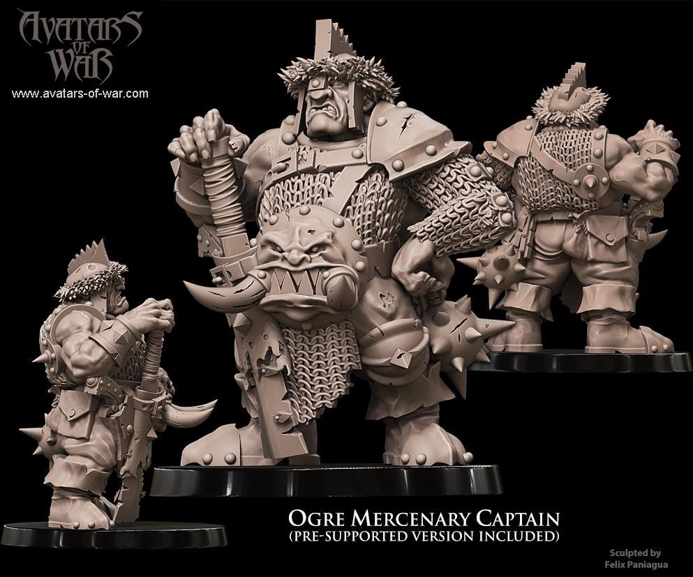 Avatars of War Ogre Mercenary Captain - Fantasy / D&D (Custom Order) - product image 2 of 2