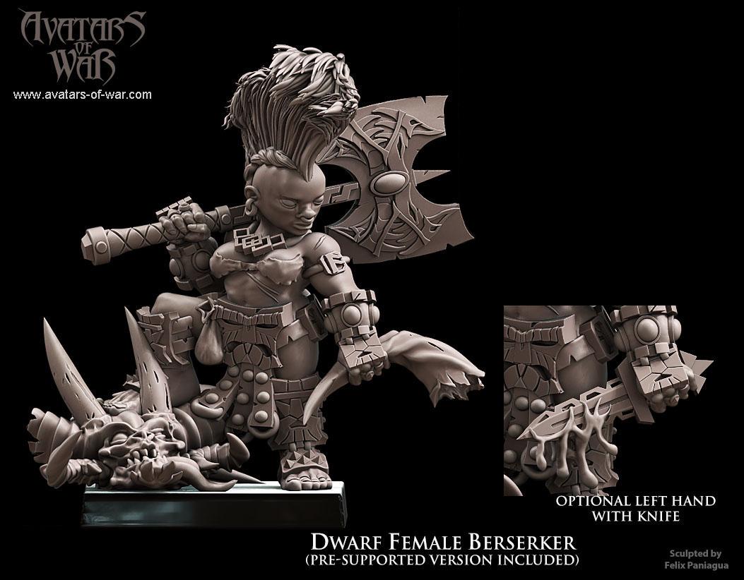 Avatars of War Dwarf Female Berserker with Great Weapon - Fantasy / D&D (Custom Order) - product image 1 of 3
