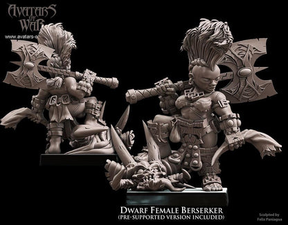 Avatars of War Dwarf Female Berserker with Great Weapon - Fantasy / D&D (Custom Order) - product image 2 of 3