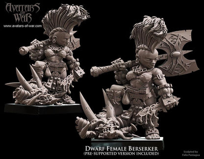 Avatars of War Dwarf Female Berserker with Great Weapon - Fantasy / D&D (Custom Order) - product image 3 of 3