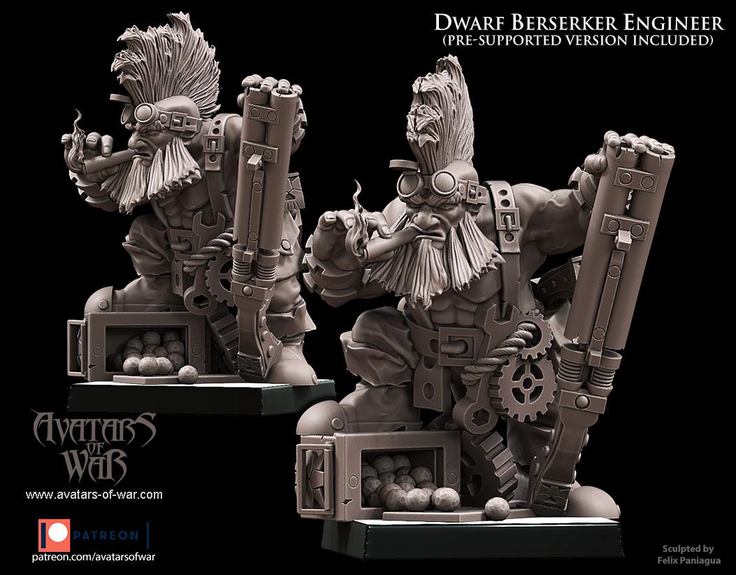 Avatars of War Dwarf Berserker Engineer - Fantasy / D&D (Custom Order) - product image 2 of 2