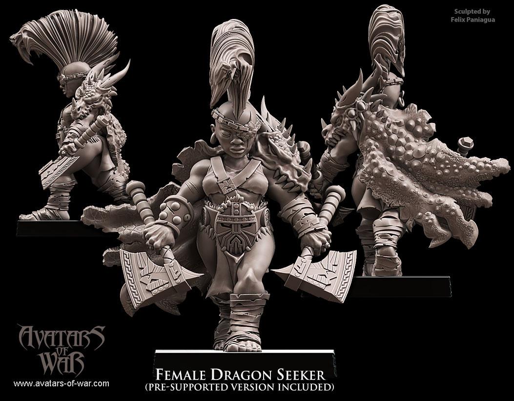 Avatars of War Dwarf Female Berserker with Two Weapons - Fantasy / D&D (Custom Order) - product image 1 of 2