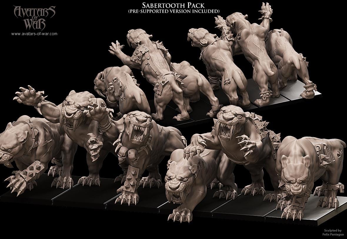 Avatars of War Sabertooth Tigers - Fantasy / D&D (Custom Order) - product image 2 of 2