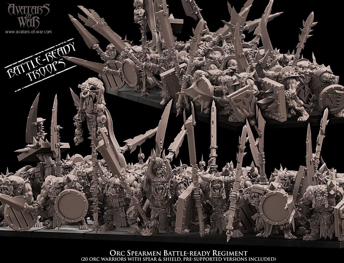 Avatars of War Orc Spearmen Regiment - Fantasy / D&D (Custom Order) - product image 1 of 5