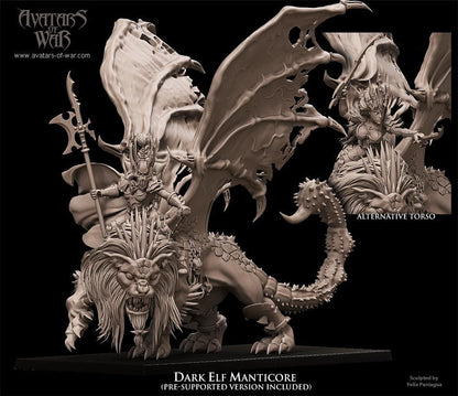 Avatars of War Dark Elf Manticore - Fantasy / D&D (Custom Order) - product image 1 of 3