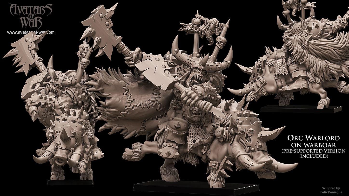 Avatars of War Orc Warlord on Warboar - Fantasy / D&D (Custom Order) - product image 1 of 2