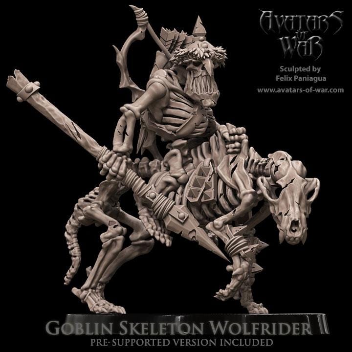 Avatars of War Goblin Skeleton Wolfrider - Fantasy / D&D (Custom Order) - product image