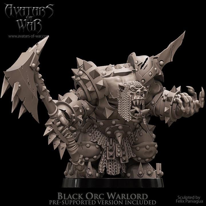 Avatars of War Black Orc Warlord - Fantasy / D&D (Custom Order) - product image